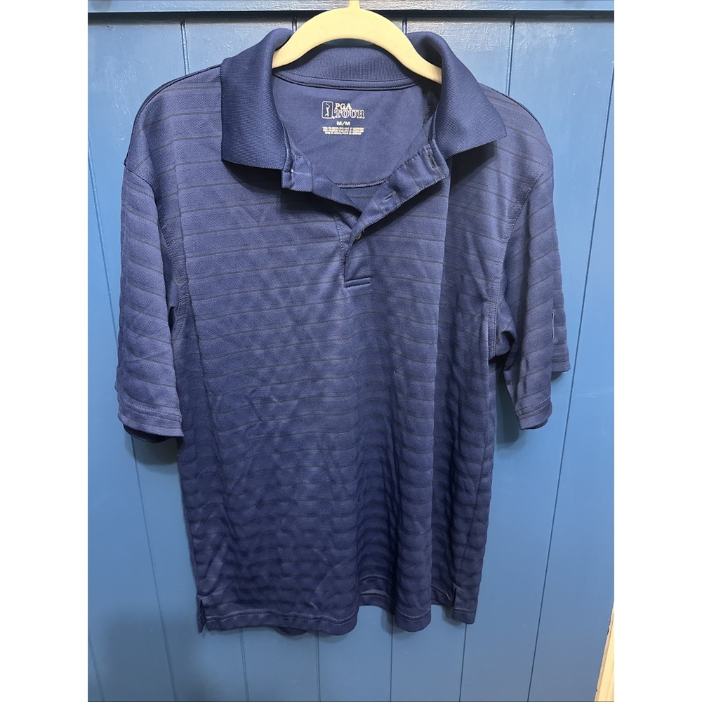 PGA Tour, Pro Series,‎ Men's M Blue, Golf Shirt, Short Sleeve Medium